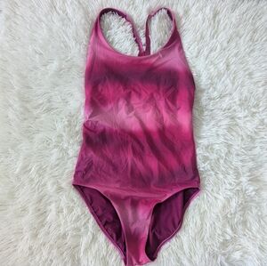 Women's Athleta Small Pink Tie Dye Swimsuit Open Back One Piece
